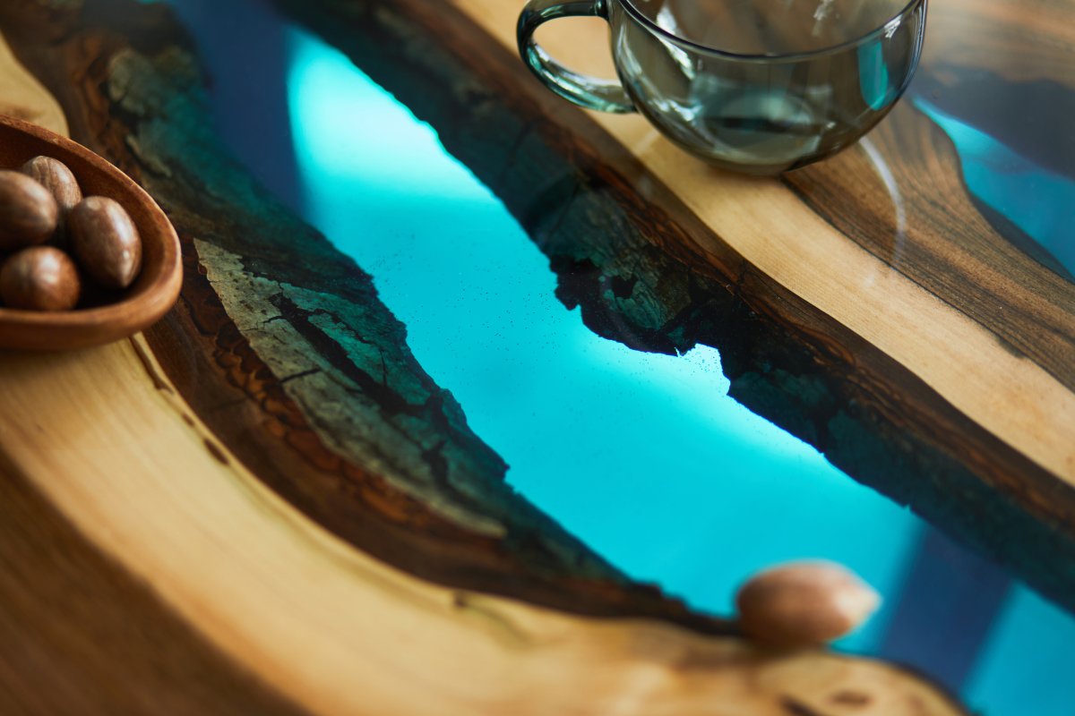 Bespoke Walnut Coffee Table -Azure Symphony collection