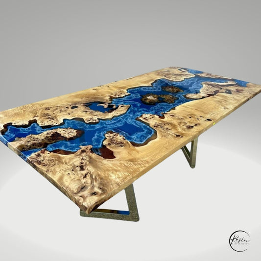 Mystic ResinRadiance Table - #Resin Masterpiece poplar wood