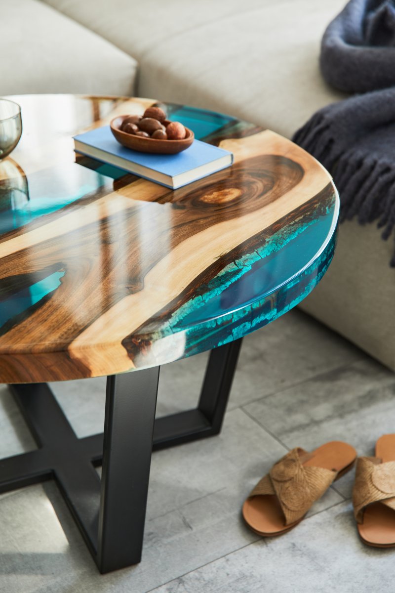 Bespoke Walnut Coffee Table -Azure Symphony collection