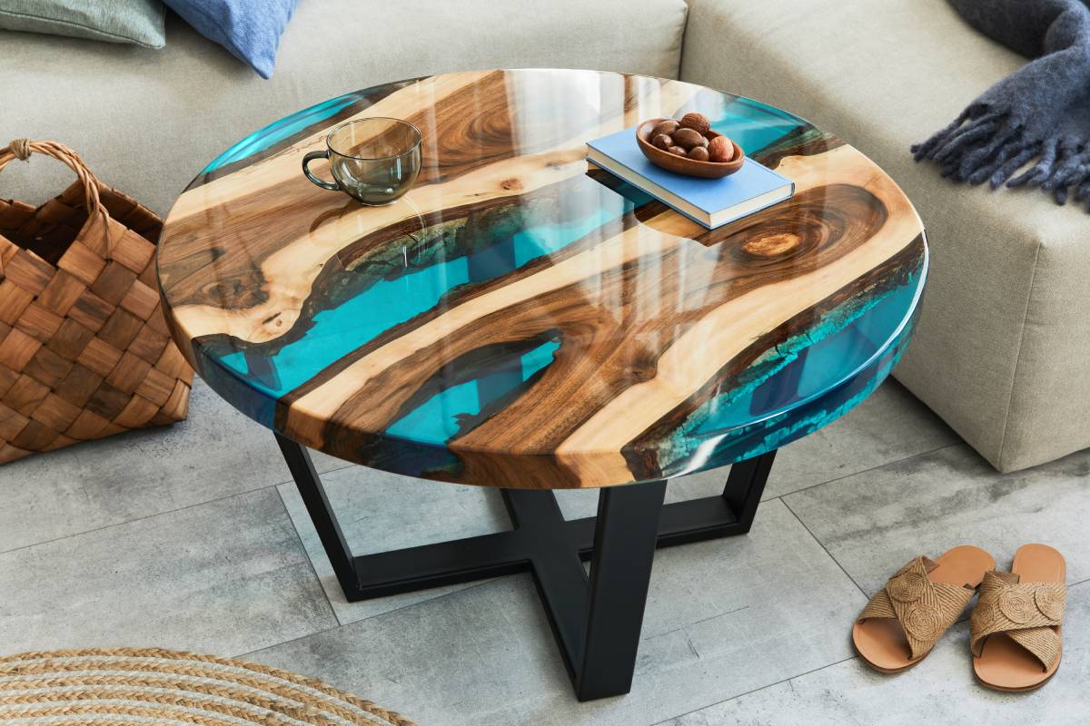 Bespoke Walnut Coffee Table -Azure Symphony collection