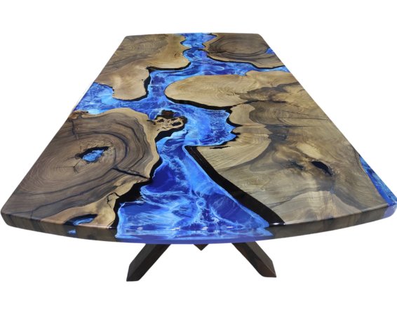 Walnut Ocean Epoxy Dining Table - #Resin Masterpiece Walnut