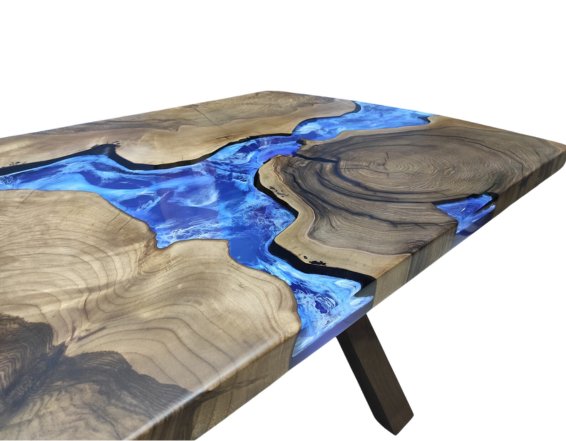 Walnut Ocean Epoxy Dining Table - #Resin Masterpiece Walnut