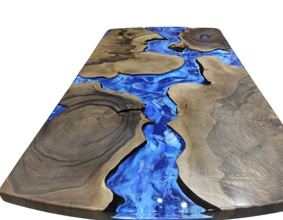 Walnut Ocean Epoxy Dining Table - #Resin Masterpiece Walnut